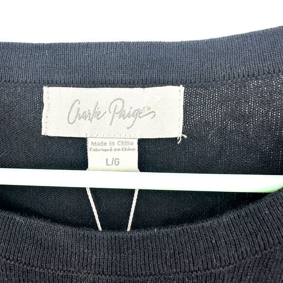 Charlie Paige Size L‎ NWT New with Tags Tie Waist Shirt Dress Black and White - Picture 3 of 5